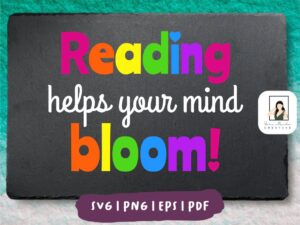 Bulletin Board Instant Download, Reading Helps Your Mind Bloom!
