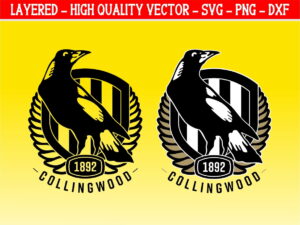 Collingwood Logo Cut File Cricut AFL Team Collingwood Vector