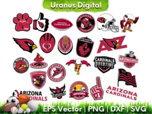 Football Team NFL Arizona Cardinals Cricut Bundle SVG