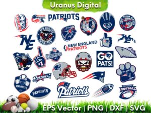 NFL New England Patriots Cricut Cut Files Bundle PNG EPS