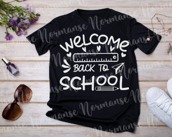 NormanseWTM2 03 Vectorency Welcome Back To School Svg, Back To School Svg, 1st Day Of School Shirt Svg, Png, Teacher or Student Design for Cricut, Silhouette