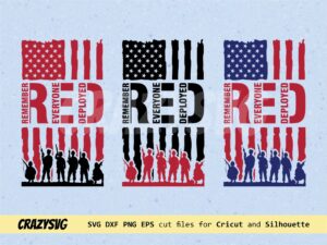 Red Friday SVG Flag America Remember Everyone Deployed