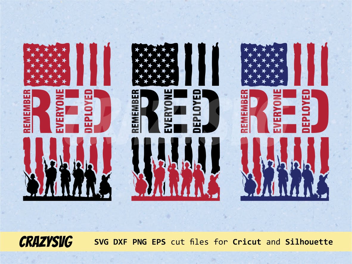 Red Friday Svg Flag America Remember Everyone Deployed Vectorency