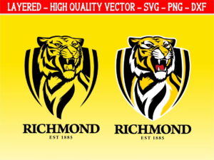 Richmond AFL Logo Cricut SVG Football