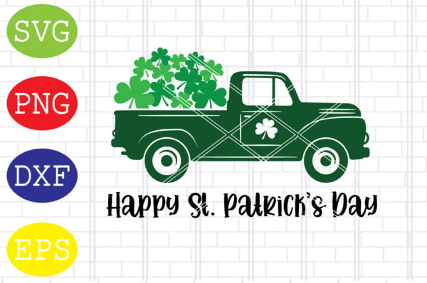 Shop Fabrica 2 3 Vectorency Happy St Patrick's Day Truck Svg