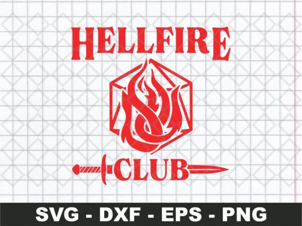 Sword Stranger Things Hellfire Club SVG file