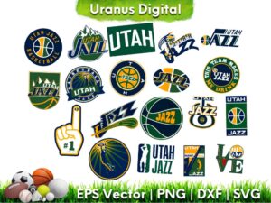 Utah Jazz Logo SVG Files Basketball Cricut Cutting NBA Team Vector