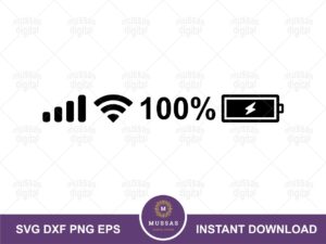 Wifi Battery Level Mark Decals Cut File SVG PNG EPS DXF