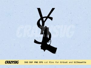 YSL with Pistol Design SVG Cut Files vector
