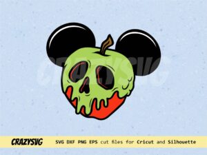 poison apple svg Evil Queen Skull Mouse SVG