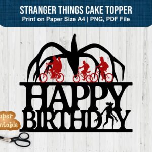 stranger things cake topper printable png