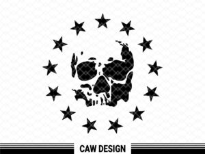 13 Stars Skull Cut File, Cricut Skull with Star SVG file