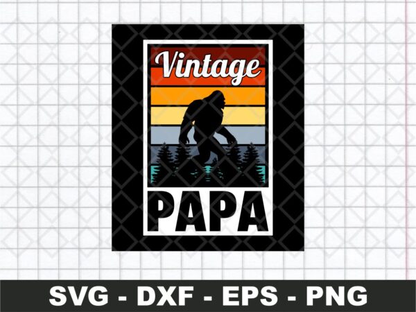 40th Bigfoot Papa Birthday Vintage Dad 1980 SVG