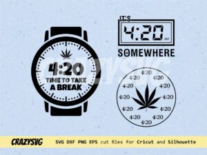 420 clock svg bundle cut file clock stoner marijuana vector design