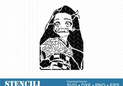 Anime Nezuko Stencil SVG, CNC Laser Cutting, DXF EPS PNG