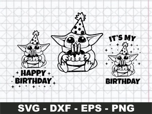 Baby Yoda It’s My Birthday SVG, Birthday SVG, Mandalorian SVG