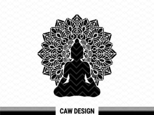 Buddha Mandala SVG Cricut Mandala Cut File Black