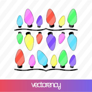 Bulb Lights Christmas Vector Layered Cut File