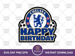 Chelsea Cake Topper PNG Happy Birthday Printable