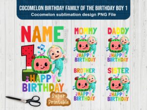 Cocomelon Birthday Family Of The Birthday Boy 1 Cocomelon Sublimation Design