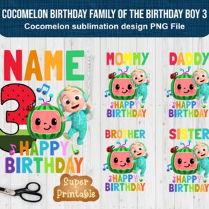 Cocomelon Birthday Family Of The Birthday Boy 3 Cocomelon Sublimation Design