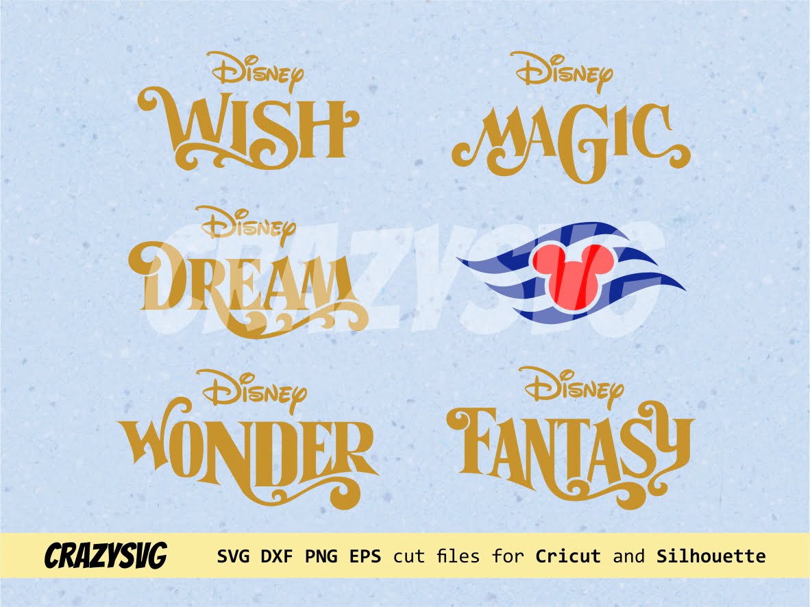 Disney Fantasy, Disney Cruise Ship Cut File, Magic, Wish, Wonder PNG