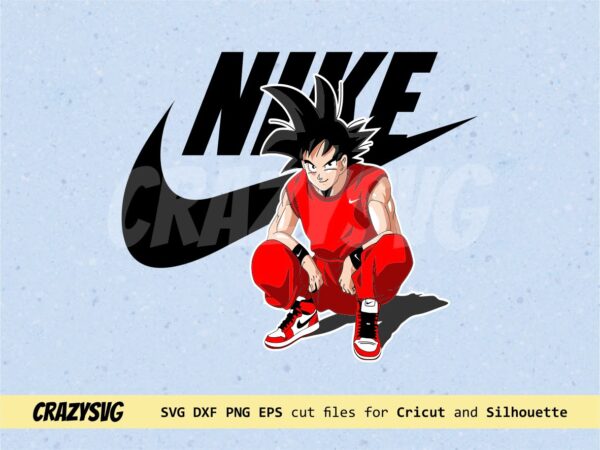 dirigir Campo de minas En general Goku Nike SVG Dragon Ball Unique Design for Shirt Vector File | Vectorency
