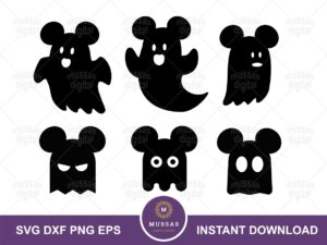 Mickey Ghost SVG cut files, Minnie Ghost Cut File Cricut
