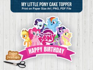 My Little Pony Cake Topper PNG Printable Cut File jpg