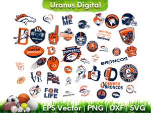 NFL Denver Broncos Vector Bundle Broncos SVG Cut Files Cricut