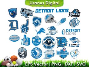 NFL Detroit Lions Vector Bundle Detroit SVG Cut Files Cricut