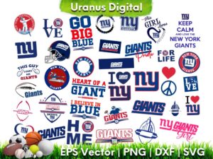 NFL Team New York Giants SVG Bundle Set, Football SVG, Giants SVG Image PNG