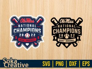 Ole Miss National Champions 2022 SVG Baseball Vector Design