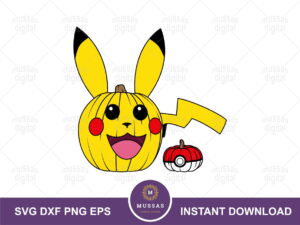 Pikachu Pumpkin Vector Layered Pokémon SVG file
