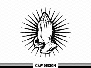 Pray Hands Clipart, Hands Vector Silhouette SVG Cut File vector