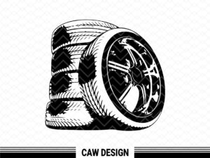 Tire Vector, SVG Cut File, Tire PNG Silhouette