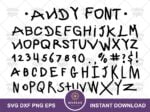 Toy Story Andy font SVG Cricut Cartoon Cut File Alphabet
