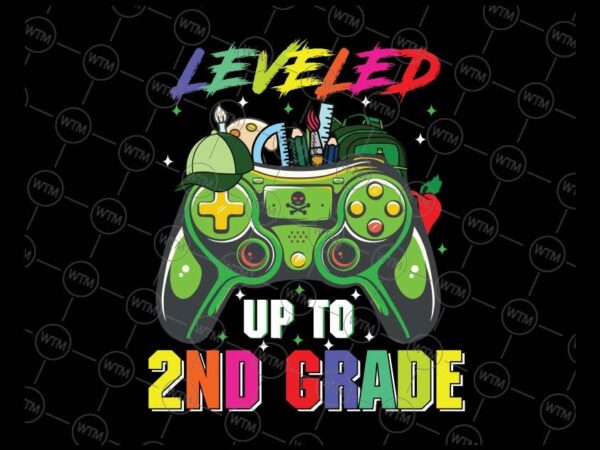 VC WTM CV BTS1011 2 Vectorency Leveled Up To 2nd Grade Png, 2nd Grade Video Game Png, Gamer Boy Back To School Png, Second Grade Gaming Gift, First Day Of School Png