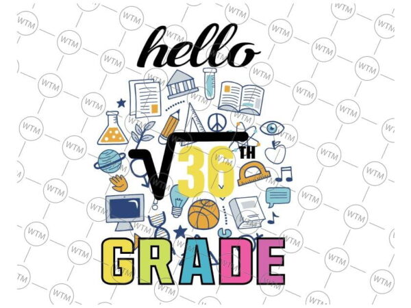 VC WTM CV BTS1057 Vectorency Back to school 6th Grade Square Root of 36 math Svg, Sixth Grade Teacher Svg, Back To School Party Svg