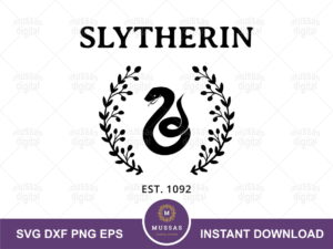 Vintage Wizard House Slytherin SVG file