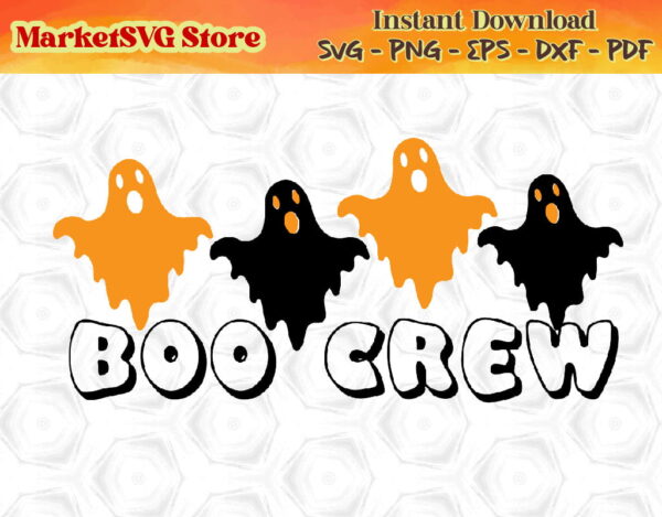 WTM 03 01 351 Vectorency Boo Crew Svg, Boo Svg, Halloween Svg, Fall Svg, Ghost Svg