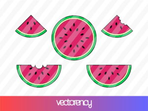 Watermelon SVG Cut Files Kawaii Fruit Clipart watermelon with Seed