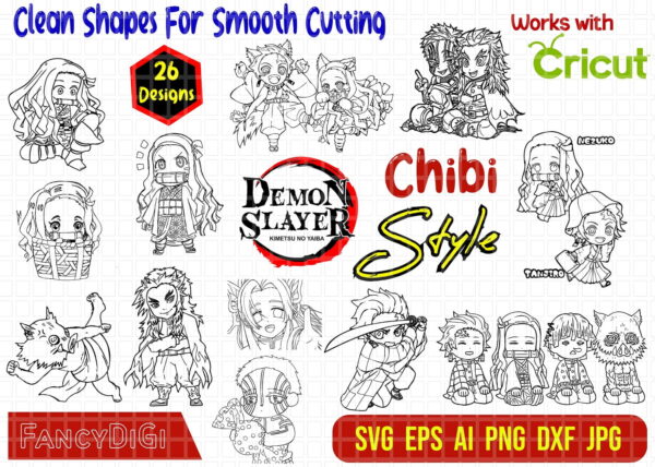 cover 01 1 Vectorency Demon Slayer SVG Bundle, Demon Slayer Chibi Characters SVG EPS Vector