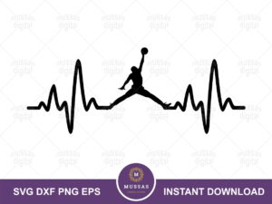 jordan heartbeat svg, basketball vector png dxf eps svg file