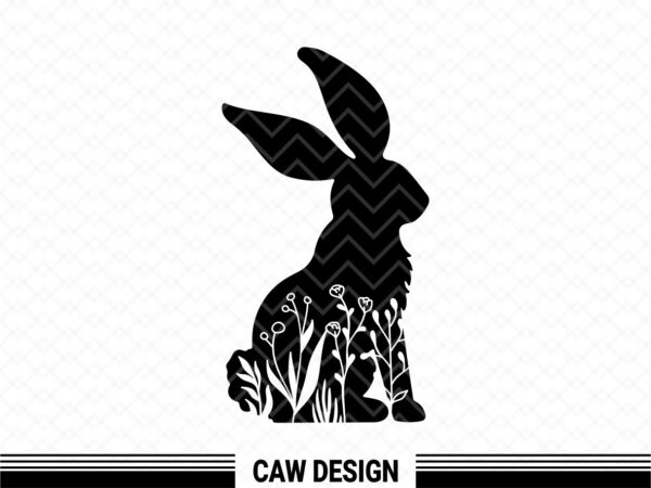 rabbit svg floral bunny cut file vector