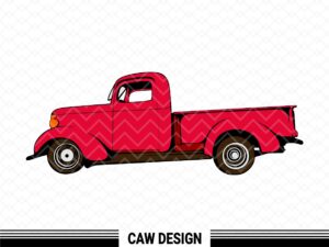 BEST Truck Vintage Vector, Red Truck Classic SVG, Truck Clipart