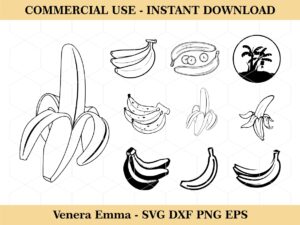 Banana SVG, Banana Cricut, Banana Silhouette