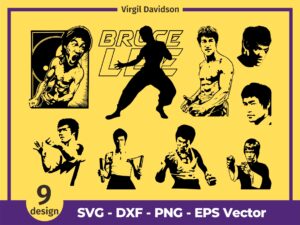 Bruce Lee SVG Bundle Cricut, EPS DXF PNG
