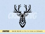 Buck Head Deer SVG, Deer Hunting Silhouette Clipart