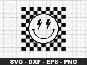 Checkered Smiley Face SVG file